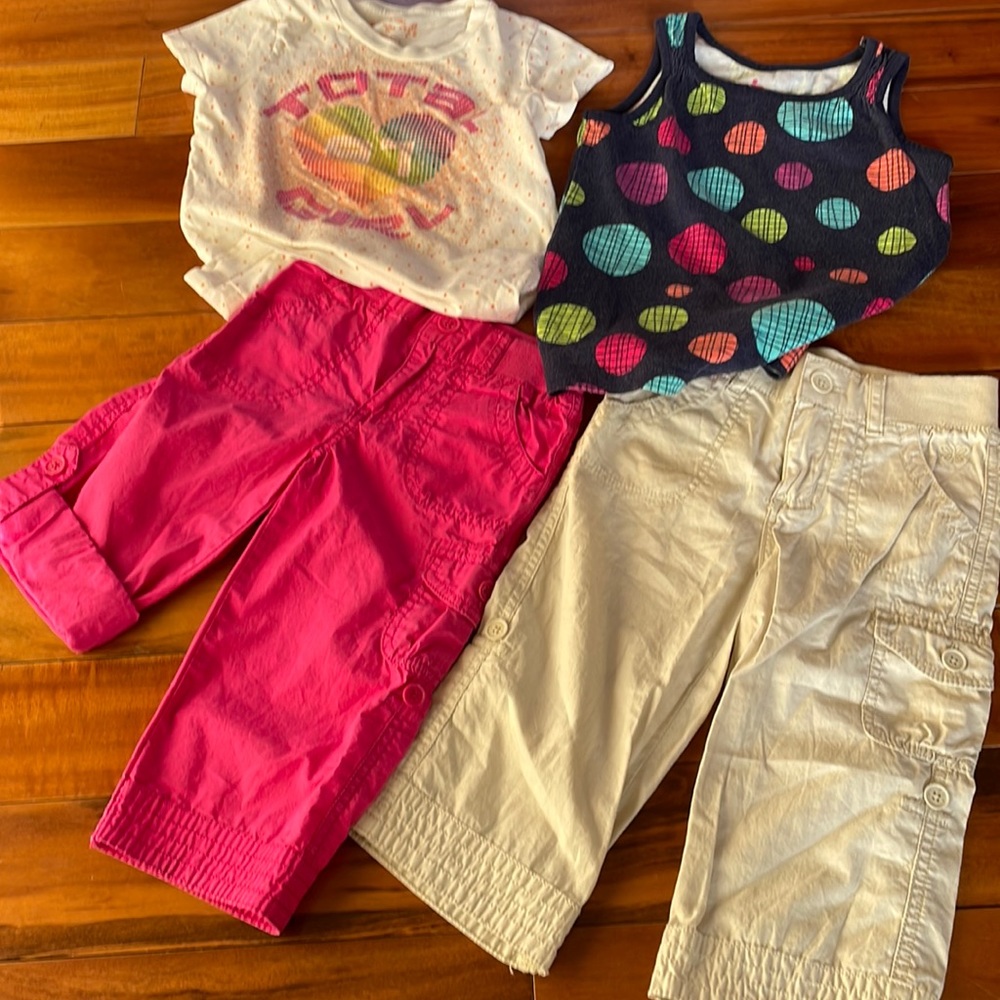 Girls Size 6 Slim Cargo Capri Pants Bundle